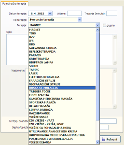 Predefiniran popis fizikalnih terapija