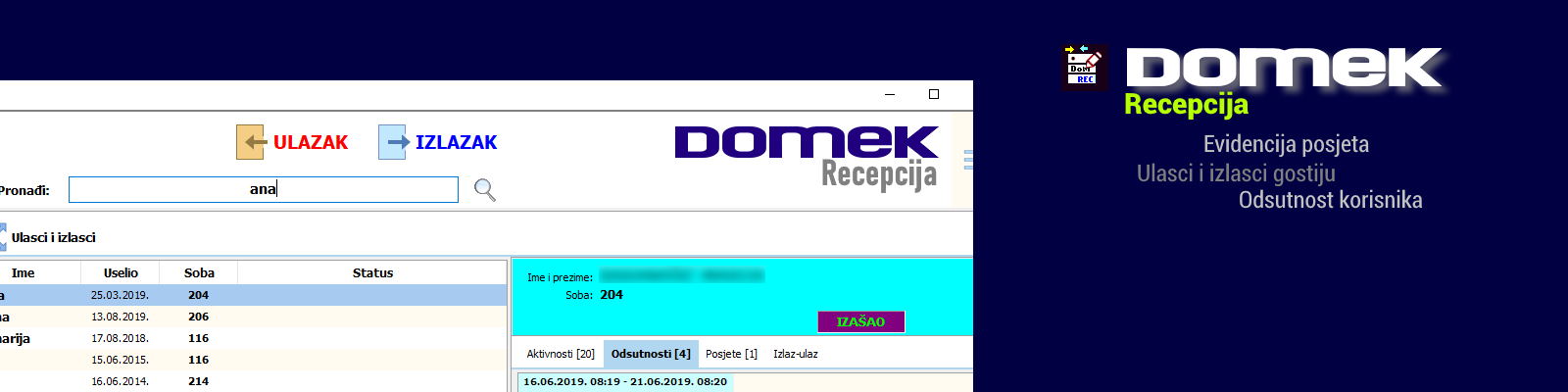 DOMEK Recepcija